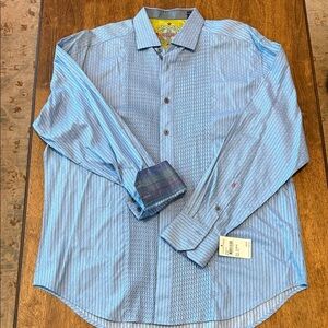 Robert Graham Blue Patterned Button Down Shirt